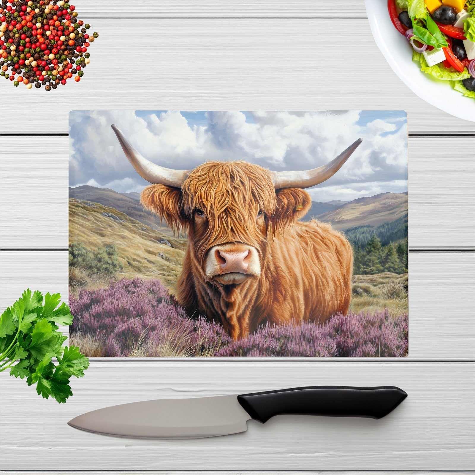 A Beautiful Highland Cow Chopping Board
