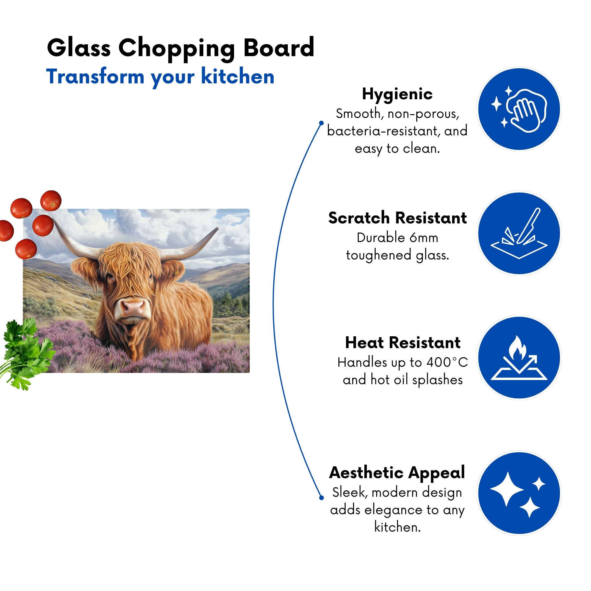 A Beautiful Highland Cow Chopping Board