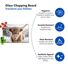Wintery Highland Cow Chopping Board