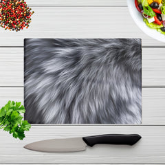 Silver Fox Fur Print Chopping Board