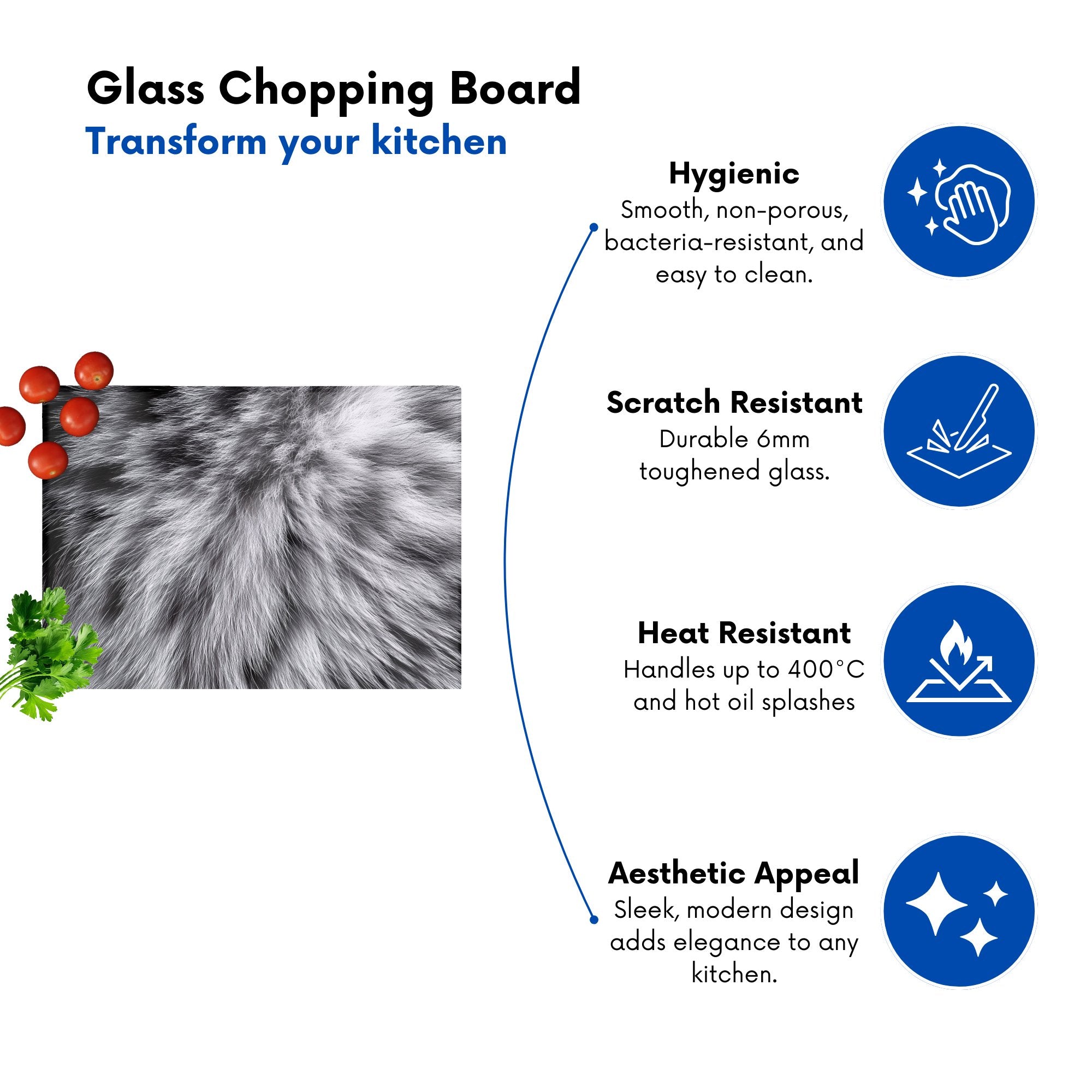 Silver Tabby Cat Print Chopping Board