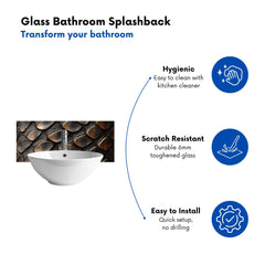 Snakeskin Pattern Print Glass Bathroom Splashback