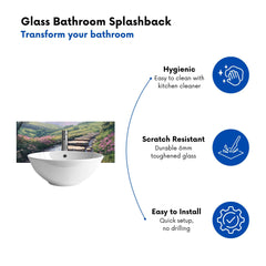 Stepping Stones Glass Bathroom Splashback