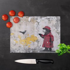 Banksy Inspired Bear Chopping Board