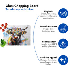 Banksy Inspired Highland Cow Chopping Board