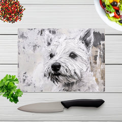 Banksy Inspired Thoughtful West Highland Terrier Chopping Board