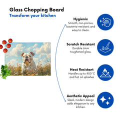 Bulldog Enjoying A Summer Meadow Chopping Board