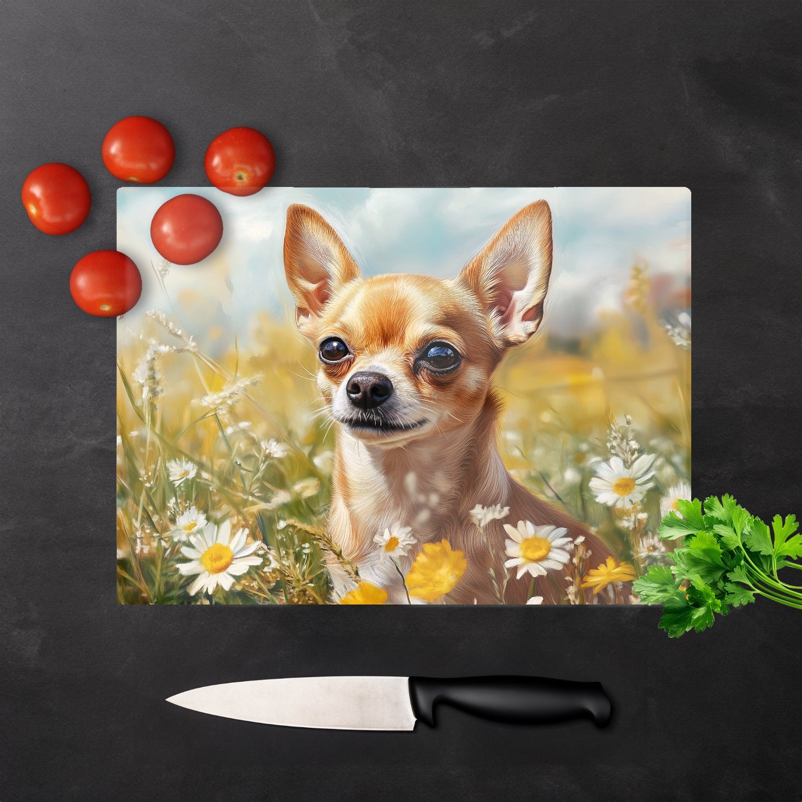 Chihuahua In A Summer Meadow  Chopping Board