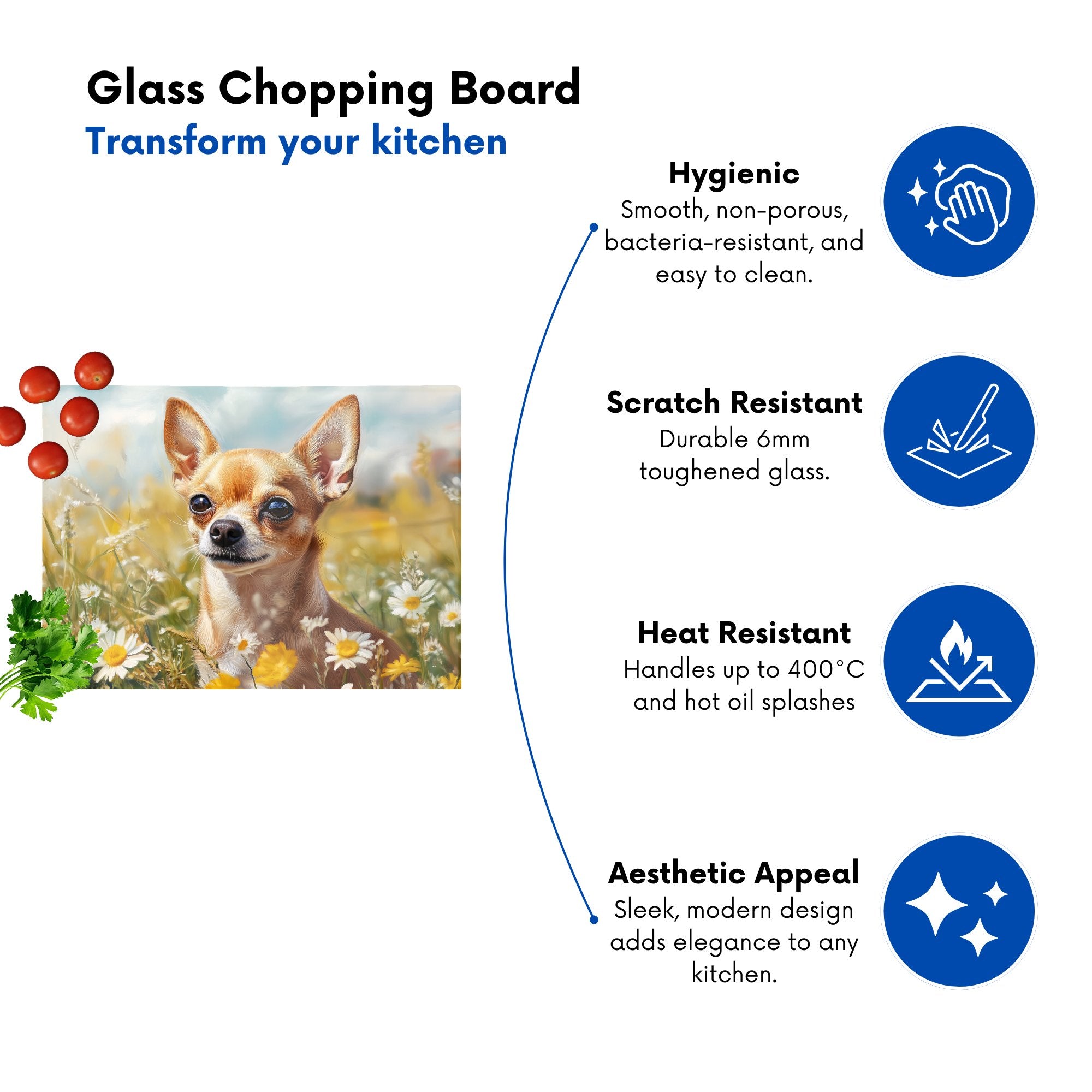 Chihuahua In A Summer Meadow  Chopping Board