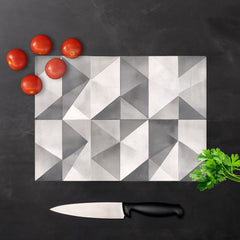 Dove Grey Geometric Pattern Chopping Board