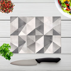 Dove Grey Geometric Pattern Chopping Board