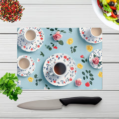 Tea Cups And Roses Chopping Board