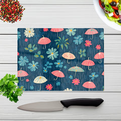 Umbrellas In Spring Chopping Board