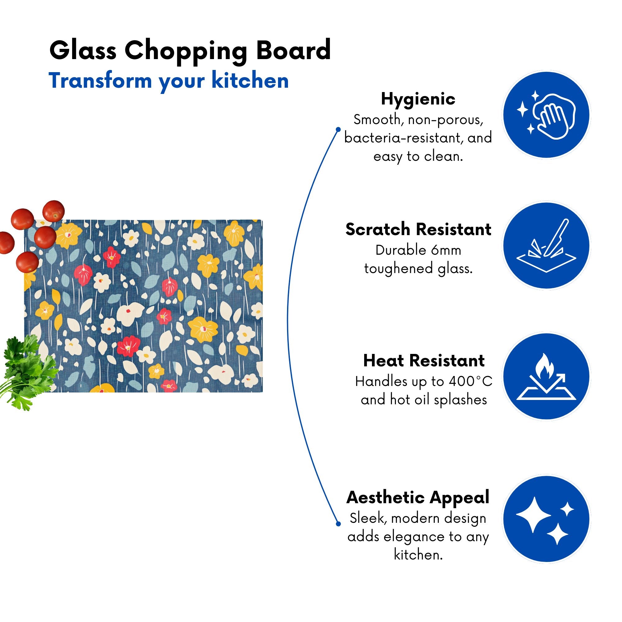 Falling Flowers In The Rain Chopping Board