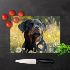 Rottweiler In A Summer Meadow Chopping Board