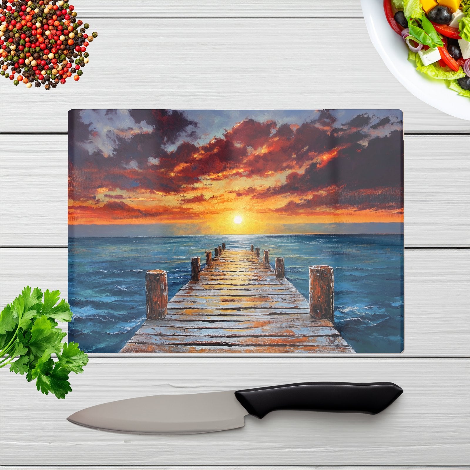 Sunset Over A Carribean Sea Chopping Board