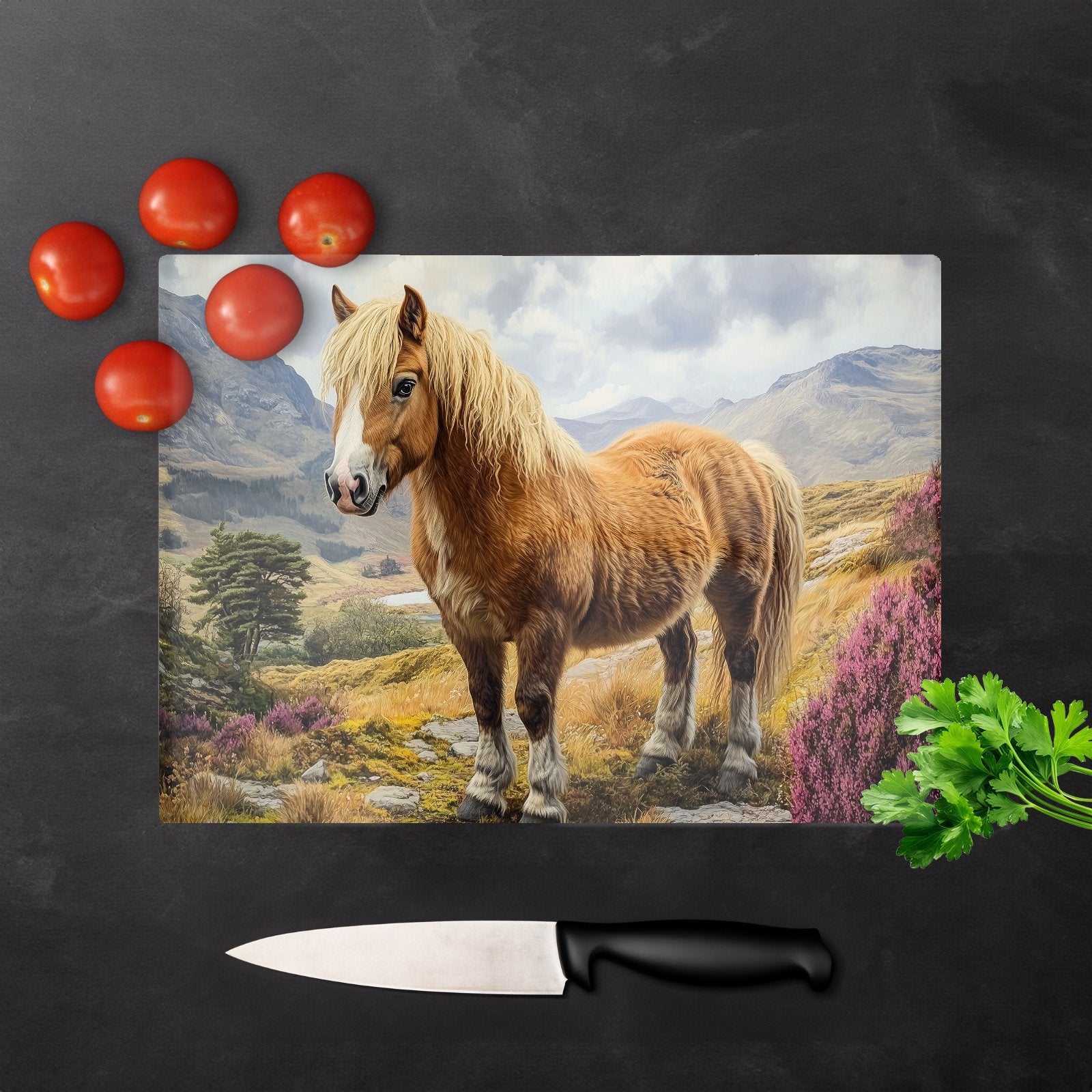 Eriskay Pony In The Highlands Chopping Board