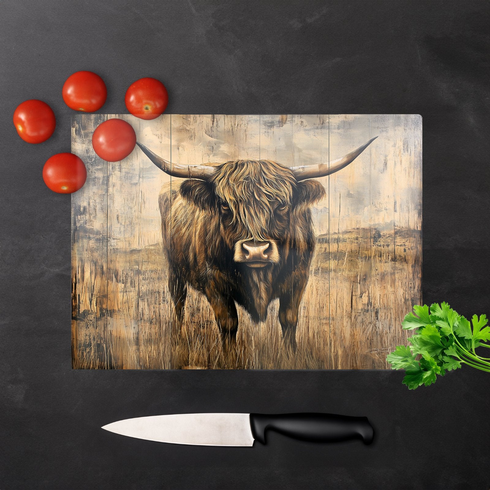 Old Style Highland Cow Chopping Board