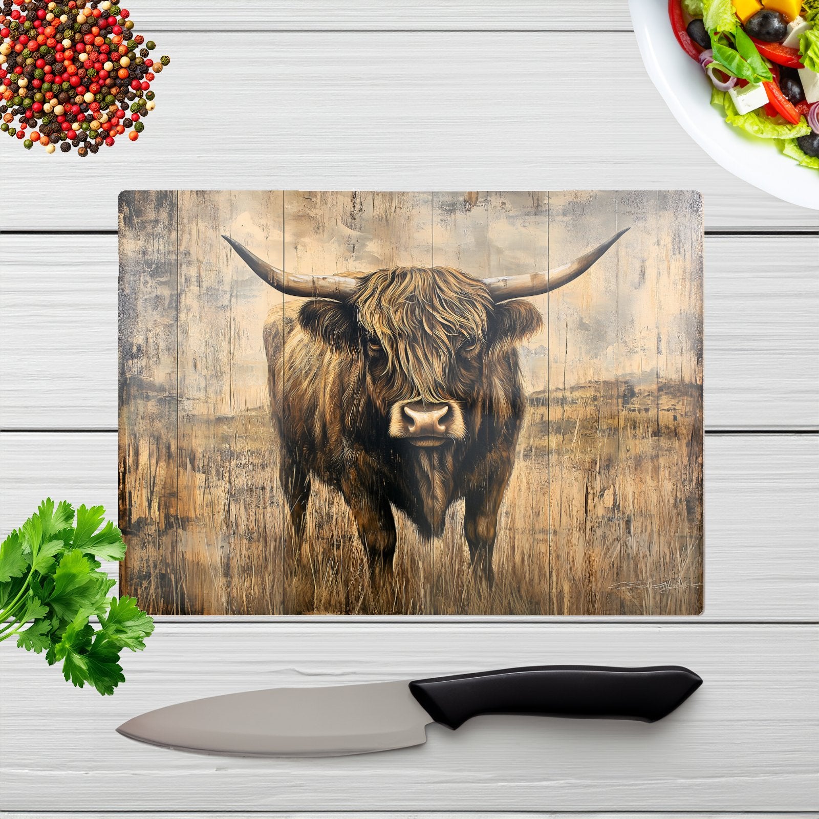 Old Style Highland Cow Chopping Board